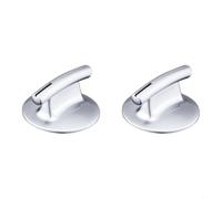 Set di 2 manopole per forno e grill, controllo da 55 mm per quadrante con | Lega e plastica, controllo preciso della temperatura, diametro esterno 55 mm, stelo 6 mm, si adatta alla maggior parte dei