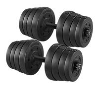Set di 2 Manubri Palestra Casa con Piastre Diversi Pesi Coppia Manubrio