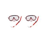 Set di 2 maschere da snorkeling con ampia vista, maschera da nuoto e da immersione, per subacquea, colore rosso trasparente, 18,5 x 20,5 x 7 cm