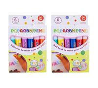 Set di 2 matite da disegno fai da te Bubble Pop-corn, 6 colori Magic Bubble Pop-corn, penne artistiche per bambini, set di pastelli pop-corn per auguri di Natale, biglietti di compleanno, regali