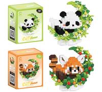 Set di 2 mattoncini da costruzione a forma di panda