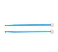 Set Di 2 Mazze Per Batteria Con Testa In Feltro E Manico In Nylon, Doppia Punta - Percussioni Morbide Ed Efficaci, Manico Antiscivolo, Compatibile Con Vari Tamburi (Blu)