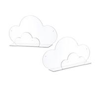 Set di 2 mensole a forma di nuvola in acrilico trasparente, montaggio a parete, per camera da letto, piccolo scaffale decorativo con portabottiglie carino espositore per la casa
