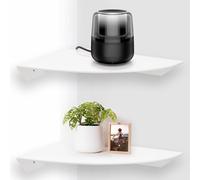 Set di 2 mensole angolari sospese, organizer da parete in acrilico, design a un quarto di tondo per cucina, camera da letto, bagno, soggiorno