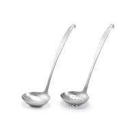 Set di 2 mestoli da cucina, paletta e mestolo con gancio e foro per appenderlo facilmente, set di mestoli da zuppa in acciaio inox per cucina