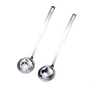 Set di 2 mestoli in acciaio inox e schiumarola scanalati per scolare le tagliatelle calde e per servire la cucina