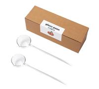 Set di 2 mestoli in vetro trasparente con manico lungo per servire e mescolare caffè in vetro borosilicato