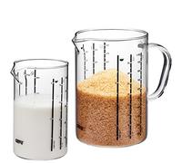 Set di 2 Meti, caraffa di misurazione Gefu, barattoli di misurazione, vetro borosilicato, trasparente, 89544