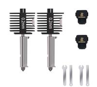 Set di 2 mini aggiornamenti A1 Hotend Kit, 3D Printer Print Head Hot End Heating Block Kit with 0,2 mm Hardened Steel Socks and Silicone socks for Bambu Lab A1/A1 Mini
