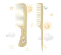 Set di 2 mini pettini in plastica verde per bambini, a denti fini e coda di topo, per acconciare i capelli, antistatici, per capelli bagnati e asciutti