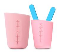 Set di 2 misurini in silicone per resina, 250 ml, 500 ml, in silicone per resina epossidica, stampi per colata, fai da te (rosa)