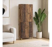 Set di 2 mobili in legno anticato con vano portaoggetti e prese per il | Legno massiccio anticato, resistente alle intemperie, cuscino incluso, design modulare, gestione dei cavi, interni ed esterni