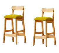 Set di 2 moderni sgabelli da bar in legno massello con seduta imbottita, eleganti sedie per la colazione per bancone della cucina e bar di casa, 46 x 41 x 101 cm, design confortevole, resistente ed