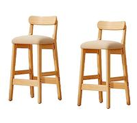 Set di 2 moderni sgabelli da bar in legno massello con seduta imbottita in tessuto, 46 x 41 x 101 cm, perfetti per bancone della cucina, bar per la colazione, decorazioni per la casa, soluzioni di