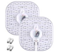 Set di 2 moduli di conversione a LED, 24 W, 3 colori, modulo LED, con supporto magnetico, scheda di conversione quadrata da 160 mm, pronta per il collegamento, per lampada ad anello, lampada rotonda