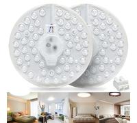 Set di 2 moduli LED da 24 W, modulo ad anello a LED con supporto magnetico per plafoniere, bianco naturale, 4000 K, alta luminosità, forma di ricambio per sala da pranzo, camera da letto