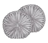 Set di 2 Morbidi Cuscini Decorativi Rotondo in Color Grigio Diametro 40 cm Udala