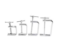Set di 2 morsetti a C in lega di acciaio, 50-100 mm, resistenti per la lavorazione del legno, plastica, metallo, pietra, lastre di foratura, taglio e fissaggio in officina o casa fai da te (0-50 mm)