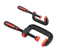 Set di 2 morsetti a C per la lavorazione del legno, in plastica resistente con ganascia in gomma, 5,1 cm e 7,6 cm inclusi, strumento per falegnameria fai da te a sgancio rapido