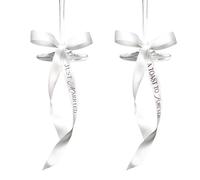Set di 2 nastri per bicchieri da champagne con scritta "Just Married", con scritta "A Toast to Forever", per brindisi nuziali, per gli ospiti, per feste di nozze, decorazione per tazze