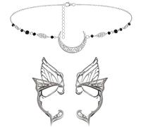 Set di 2 orecchie da elfo, orecchini argentati per cosplay, orecchie da fata e accessori per costume da elfo da donna, adatti per feste a tema e accessori per vestirsi