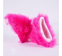 Set di 2 orecchie decorative in peluche per caschi da moto, costruzione in materiale affidabile per un uso a lungo termine e miglioramento dello stile (rosso rosa)