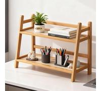 Set di 2 organizer da cucina in bambù, imitazione in rattan, decorazione per spezie, scaffale da cucina, organizer per tè, organizzatore per tazze, armadietto da cucina (40 x 18 x 29 cm)
