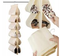 Set di 2 organizer sospesi per scarpe - armadio scarpe con tasche | mensola portaoggetti per armadietto, salvaspazio, pieghevole, resistente, set per 2 x 12 scarpe, 12 paia (crema)