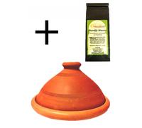 Set Di 2, ORIGINAL Tajine Tagine Ø 26 Cm + Tè Alla Menta Marocchino 40G