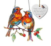 Set di 2 ornamenti da giardino a forma di pettirosso, con fascino rustico, regali ideali per spazi esterni e vetrine, regali memorabili per gli amanti della natura