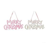 Set di 2 ornamenti natalizi da giardino con disegni di alberi di argilla morbida e lettere segni, costruiti in plastica per esterni per decorazioni festive