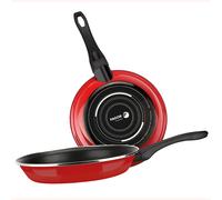 Set di 2 Padelle Induzione 20-24 cm Acciaio Smaltato, Antiaderente senza PFOA F