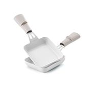 Set di 2 padelle per raclette rettangolari in ceramica, manico minerale