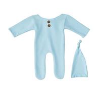 Set di 2 pagliaccetti per neonati, con cappello, per foto e accessori fotografici