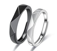 Set di 2 paia di anelli regolabili per fidanzato e fidanzata, stile vintage, multi-sezione, stile vintage, regolabili, per adolescenti, ragazze, uomini, set da donna