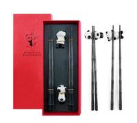Set di 2 paia di bacchette per sushi panda, 2 paia di bastoncini per sushi in bambù con 2 supporti panda cinesi per mangiare, bacchette giapponesi riutilizzabili lavabili in lavastoviglie per sushi