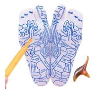 Set di 2 paia di calzini per riflessologia con 1 bastoncino da massaggio, comodo massaggio ai piedi per riflessologia, calzini per massaggio ai piedi, calzini per riflessologia plantare, rimedio per