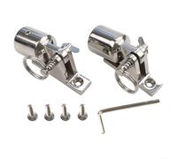 Set di 2 paia di cerniere per ponte con perno a sgancio rapido e tappo a occhiello per montaggio superiore Bimini in finitura argento lucido (22 mm)