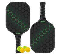Set di 2 palette per pickle ball,Set di palline per paddle | Kit Pickle Ball Racchette da paddle | Racchette per sottaceti in fibra di vetro con 4 palline per sottaceti, racchetta per per ba