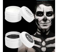 Set di 2 palette professionali per pittura del corpo, colore bianco e nero, per pittura a base di olio, per arte, teatro, Halloween, feste, cosplay, clown SFX, trucco per bambini, adulti, 100 g