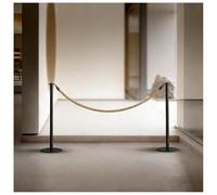 Set Di 2 Paletti Per Il Controllo Della Folla, Con Corda In Canapa Da 1,5 Metri, Ideali Per La Gestione Delle Code E Come Barriera Espositiva In Musei D'arte Moderna(nero)