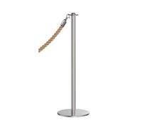 Set Di 2 Paletti Per Il Controllo Della Folla, Con Corda In Canapa Da 1,5 Metri, Ideali Per La Gestione Delle Code E Come Barriera Espositiva In Musei D'arte Moderna(Silver)