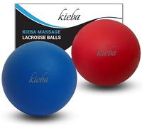Set di 2 palline da massaggio per rilassamento miofasciale, terapia dei punti trigger, nodi muscolari e terapia yoga, set di 2 palline rigide (blu e rosso)