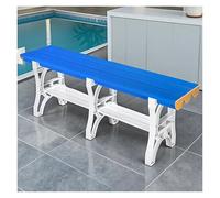 Set di 2 panchine da piscina in plastica ABS resistente e impermeabile, 149,9 x 45 cm, colore blu scuro, per palestra, hotel, bagno e scuola, perfetto per cambiare le scarpe