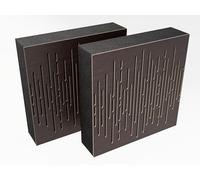 Set di 2 pannelli AbFuser - Pannelli acustici fonoassorbenti e diffusori | 50x50cm | Assorbimento - Diffusione - Riflessione | Piastre perforate colorate: [VELAR (100mm) | Wengé]