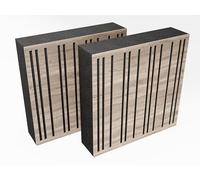 Set di 2 pannelli AbFuser - Pannelli acustici fonoassorbenti e diffusori | 50x50cm | Assorbimento - Diffusione - Riflessione | Piastre perforate colorate: [ABAFA (120mm) | Sonoma]