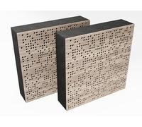 Set di 2 pannelli AbFuser - Pannelli acustici fonoassorbenti e diffusori | 50x50cm | Assorbimento - Diffusione - Riflessione | Piastre perforate colorate: [BINAR (150mm) | Sonoma]