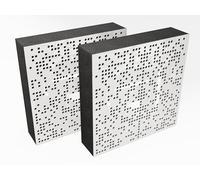 Set di 2 pannelli AbFuser - Pannelli acustici fonoassorbenti e diffusori | 50x50cm | Assorbimento - Diffusione - Riflessione | Piastre perforate colorate: [BINAR (100mm) | Bianco]