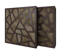 Set di 2 pannelli acustici diffusivi con tessuto vellutato e kit di montaggio | 50x50x5cm | Riflessione - Insonorizzazione | Trattamento acustico per la casa | [SKYROSS - Wengé | Beige]