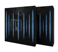 Set di 2 pannelli acustici diffusivi con tessuto vellutato e kit di montaggio | 50x50x5cm | Riflessione - Insonorizzazione | Trattamento acustico per la casa | [PULZARO - Plastica nera | Blu]